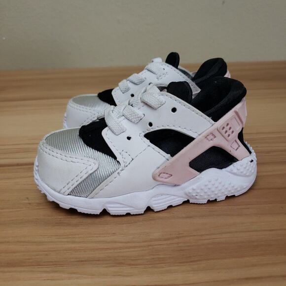 Nike Baby Air Huarache 704950-115 White Leather Lace Up Sneaker Shoes Size 4C